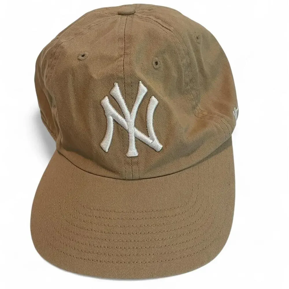 47 Brand New York Yankees Clean Up Hat Khaki Tan Beige NY Slouch Dad Cap MLB
